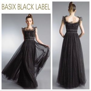 BASIX BLACK LABEL Metallic Dot Tulle Gown